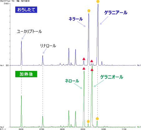 図1. 生姜の香り成分ＧＣ-ＭＳ分析チャート